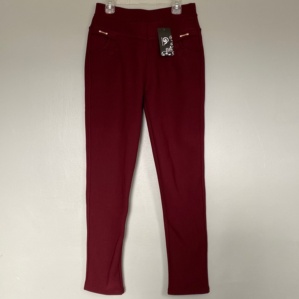 NWT GM Fashion fleece lined burgundy size s/m pants